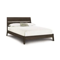 Linn Platform Bed -HomeNest Store Linn Oak Platform Bed Queen Seared Oak