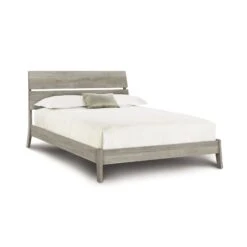 Linn Platform Bed -HomeNest Store Linn Oak Platform Bed Queen Weathered Oak