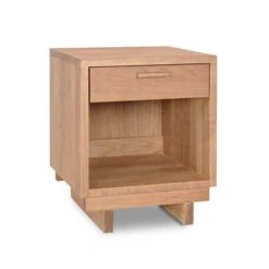 Loft 1-Drawer Enclosed Shelf Nightstand -HomeNest Store Loft 1 Drawer Enclosed Shelf Nightstand Natural Maple