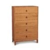 Mansfield 5-Drawer Wide Chest -HomeNest Store Mansfield Cherry 5 Drawer Wide Chest
