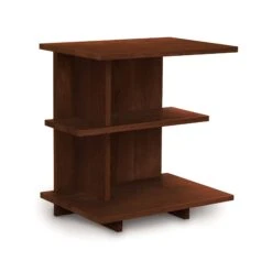 Mansfield Open Shelf Nightstand -HomeNest Store Mansfield Cherry Open Shelf Nightstand Left Side Cognac Cherry