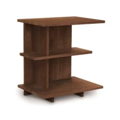 Mansfield Open Shelf Nightstand -HomeNest Store Mansfield Cherry Open Shelf Nightstand Left Side Saddle Cherry