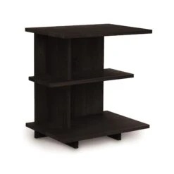 Mansfield Open Shelf Nightstand -HomeNest Store Mansfield Cherry Open Shelf Nightstand Left Side Smoke Cherry