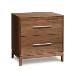 Mansfield 2-Drawer Nightstand -HomeNest Store Mansfield Walnut 2 Drawer Nightstand