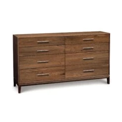 Mansfield 8-Drawer Dresser -HomeNest Store Mansfield Walnut 8 Drawer Dresser