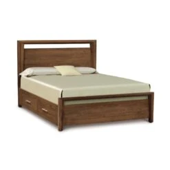 Mansfield Storage Bed -HomeNest Store Mansfield Walnut Storage Bed 49 Inch High Natural Walnut b8969321 ff2a 48cd b402 30cc4bca4480