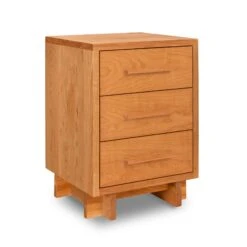 Modern American 3-Drawer Nightstand -HomeNest Store Modern American 3 Drawer Nightstand Natural Cherry