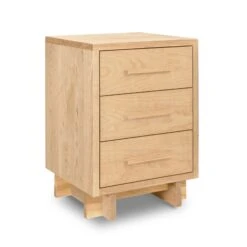 Modern American 3-Drawer Nightstand -HomeNest Store Modern American 3 Drawer Nightstand Natural Maple