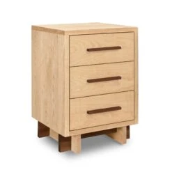 Modern American 3-Drawer Nightstand -HomeNest Store Modern American 3 Drawer Nightstand Natural Maple Walnut Accents