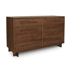 Modern American 8-Drawer Dresser #1 -HomeNest Store Modern American 8 Drawer Dresser Natural Walnut