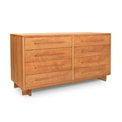 Modern American 8-Drawer Dresser #1 -HomeNest Store Modern American 8 Drawer Dresser Wide Natural Cherry
