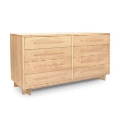 Modern American 8-Drawer Dresser #1 -HomeNest Store Modern American 8 Drawer Dresser Wide Natural Maple