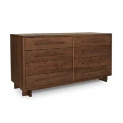 Modern American 8-Drawer Dresser #1 -HomeNest Store Modern American 8 Drawer Dresser Wide Natural Walnut