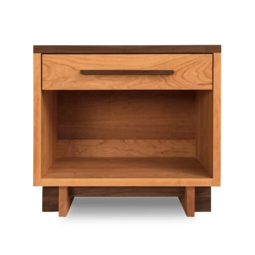 Modern American 1-Drawer Enclosed Shelf Wide Nightstand - Image 2