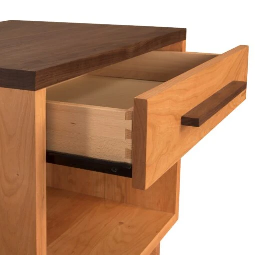 Modern American 1-Drawer Enclosed Shelf Wide Nightstand - Image 3