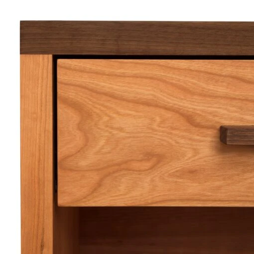 Modern American 1-Drawer Enclosed Shelf Wide Nightstand - Image 4