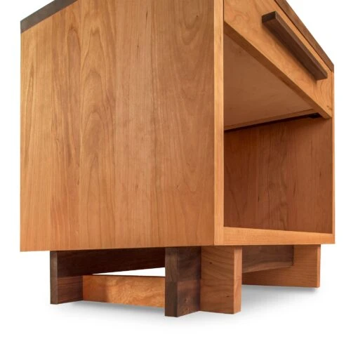 Modern American 1-Drawer Enclosed Shelf Wide Nightstand - Image 5