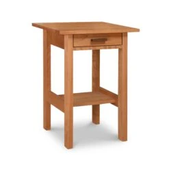 Modern Craftsman 1-Drawer Open Shelf Nightstand -HomeNest Store Modern Craftsman 1 Drawer Open Shelf Nightstand Natural Cherry