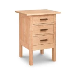 Modern Craftsman 3-Drawer Nightstand -HomeNest Store Modern Craftsman 3 Drawer Nightstand Natural Maple