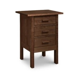 Modern Craftsman 3-Drawer Nightstand -HomeNest Store Modern Craftsman 3 Drawer Nightstand Natural Walnut vhzo7k