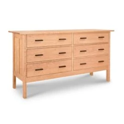Modern Craftsman 6-Drawer Dresser -HomeNest Store Modern Craftsman 6 Drawer Dresser Natural Maple