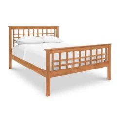 Modern Craftsman High Footboard Bed -HomeNest Store Modern Craftsman High Footboard Bed Natural Cherry