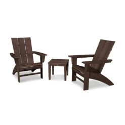 POLYWOOD Modern Curveback Adirondack 3-Piece Set -HomeNest Store Modern Curveback Adirondack 3 Piece Set PWS420 1 MA Mahogany