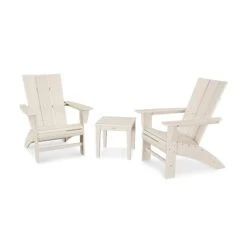 POLYWOOD Modern Curveback Adirondack 3-Piece Set -HomeNest Store Modern Curveback Adirondack 3 Piece Set PWS420 1 SA Sand