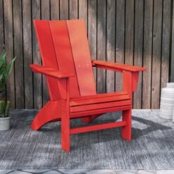 POLYWOOD Modern Curveback Adirondack Chair -HomeNest Store Modern Curveback Adirondack Chair Life 1