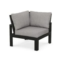 POLYWOOD Modular Corner Chair -HomeNest Store Modular Corner Chair 4604 BL145980 Black Mist Grey