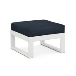POLYWOOD Modular Ottoman -HomeNest Store Modular Ottoman 4600 WH145991 White Marine Indigo