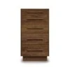 Moduluxe 5-Drawer Chest -HomeNest Store Moduluxe Walnut 5 Drawer Narrow Chest