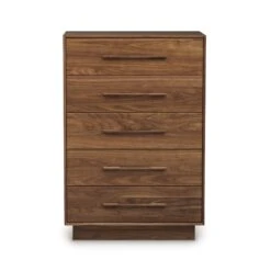 Moduluxe 5-Drawer Wide Chest -HomeNest Store Moduluxe Walnut 5 Drawer Wide Chest 1
