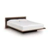 Moduluxe Platform Bed With Upholstered Headboard - 29" Series -HomeNest Store Moduluxe Walnut Platform Upholstered Bed 29in