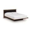 Moduluxe Platform Bed With Upholstered Headboard - 35" Series -HomeNest Store Moduluxe Walnut Platform Upholstered Bed 35in