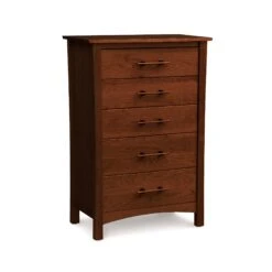 Monterey 5-Drawer Chest -HomeNest Store Monterey Cherry 5 Drawer Chest Cognac Cherry