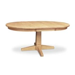 Natural Vermont Single Pedestal Round Extension Table -HomeNest Store Natural Vermont Single Pedestal Extension Table 42 Inch Natural Maple