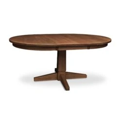 Natural Vermont Single Pedestal Round Extension Table -HomeNest Store Natural Vermont Single Pedestal Extension Table 42 Inch Natural Walnut