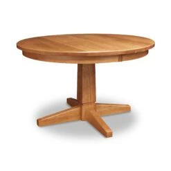Natural Vermont Single Pedestal Round Solid Top Table