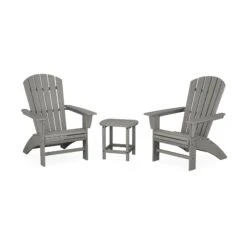 POLYWOOD Nautical 3-Piece Curveback Adirondack Set