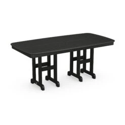 POLYWOOD Nautical 37" X 72" Rectangular Dining Table -HomeNest Store Nautical 37x72 Rectangular Dining Table NCT3772BL Black