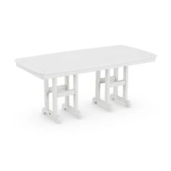 POLYWOOD Nautical 37" X 72" Rectangular Dining Table -HomeNest Store Nautical 37x72 Rectangular Dining Table NCT3772WH White