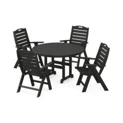POLYWOOD Nautical 5-Piece Dining Set -HomeNest Store Nautical 5 Piece Dining Set PWS260 1 BL Black