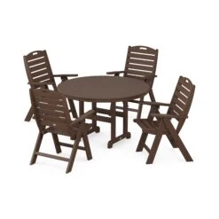 POLYWOOD Nautical 5-Piece Dining Set -HomeNest Store Nautical 5 Piece Dining Set PWS260 1 MA Mahogany