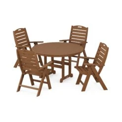 POLYWOOD Nautical 5-Piece Dining Set -HomeNest Store Nautical 5 Piece Dining Set PWS260 1 TE Teak