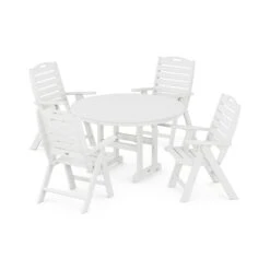 POLYWOOD Nautical 5-Piece Dining Set -HomeNest Store Nautical 5 Piece Dining Set PWS260 1 WH White