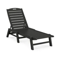 POLYWOOD Nautical Armless Chaise Lounge -HomeNest Store Nautical Armless Chaise Lounge NAC2280BL Black