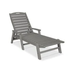 POLYWOOD Nautical Chaise With Arms -HomeNest Store Nautical Chaise with Arms NCC2280GY Slate Grey