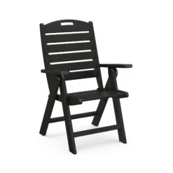 POLYWOOD Nautical Highback Folding Dining Chair -HomeNest Store Nautical Highback Folding Dining Chair NCH38BL Black