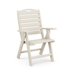 POLYWOOD Nautical Highback Folding Dining Chair -HomeNest Store Nautical Highback Folding Dining Chair NCH38SA Sand